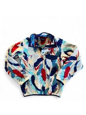 Patagonia Synchilla fleece jacket with feather pattern women's small
